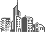 A pictogram representing a city
